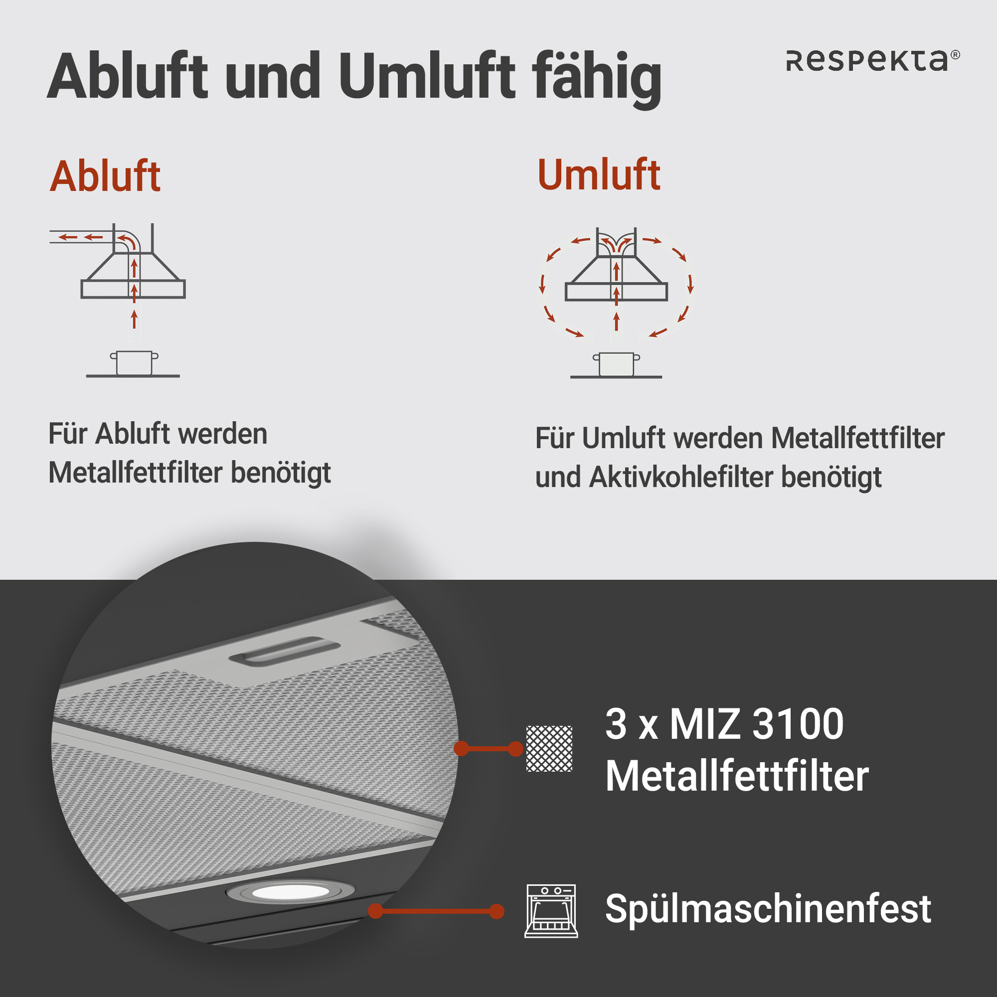 Inselhaube 'CH44199GISS-20' Metall/Glas schwarz 60 cm
