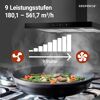 Inselhaube 'CH44199GISS-20' Metall/Glas schwarz 60 cm