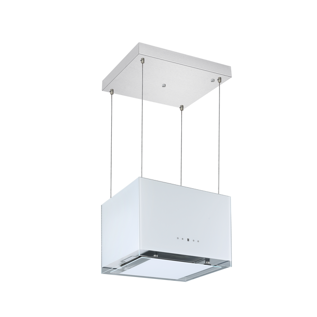 Bild von Inselhaube 'CH11050IW' Metall/Glas weiß 50 cm