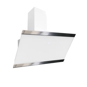 Schräghaube 'CH89090W' Metall/Glas weiß 90 cm