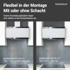 Schräghaube 'CH89090W' Metall/Glas weiß 90 cm