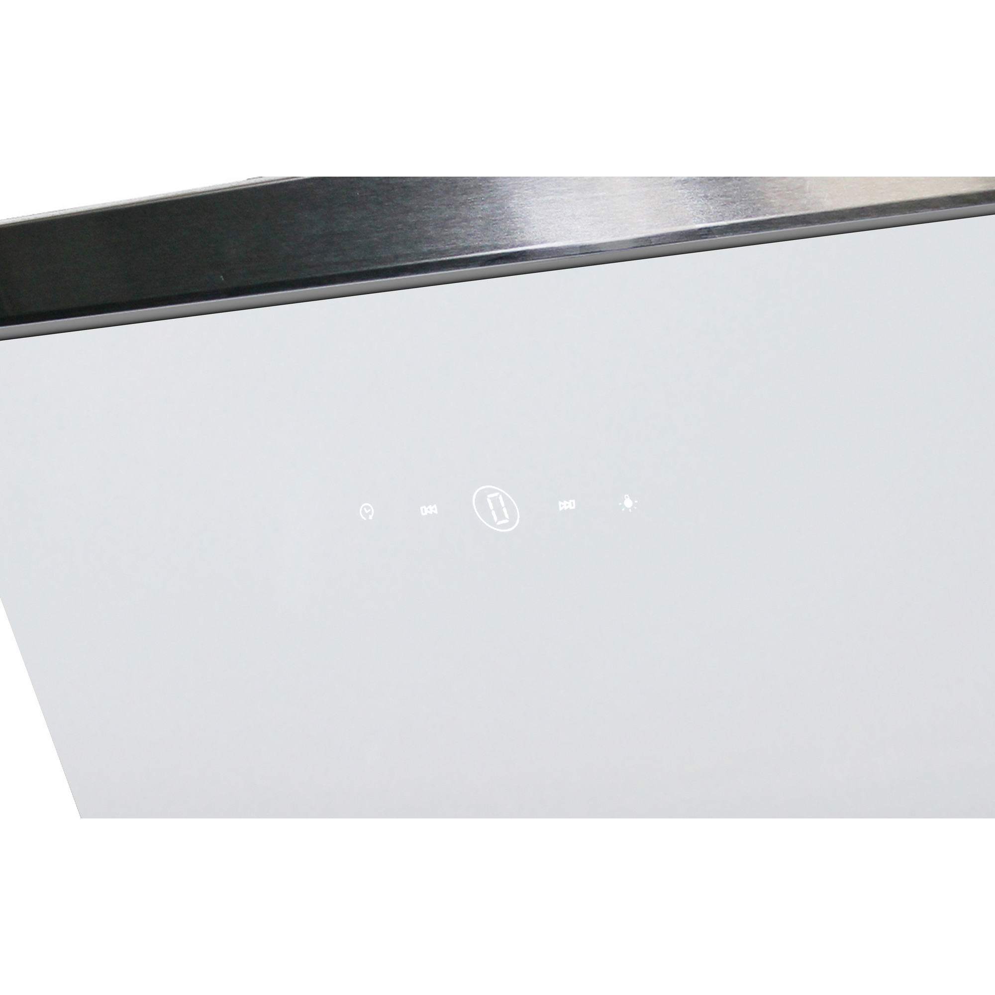 Schräghaube 'CH89090W' Metall/Glas weiß 90 cm