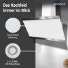 Schräghaube 'CH89090W' Metall/Glas weiß 90 cm