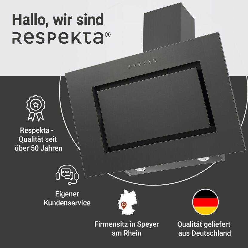 Schräghaube 'CH42090BSA' Edelstahl/Glas schwarz 90 cm