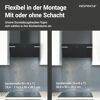 Schräghaube 'CH69090SA+' Metall/Glas schwarz 90 cm