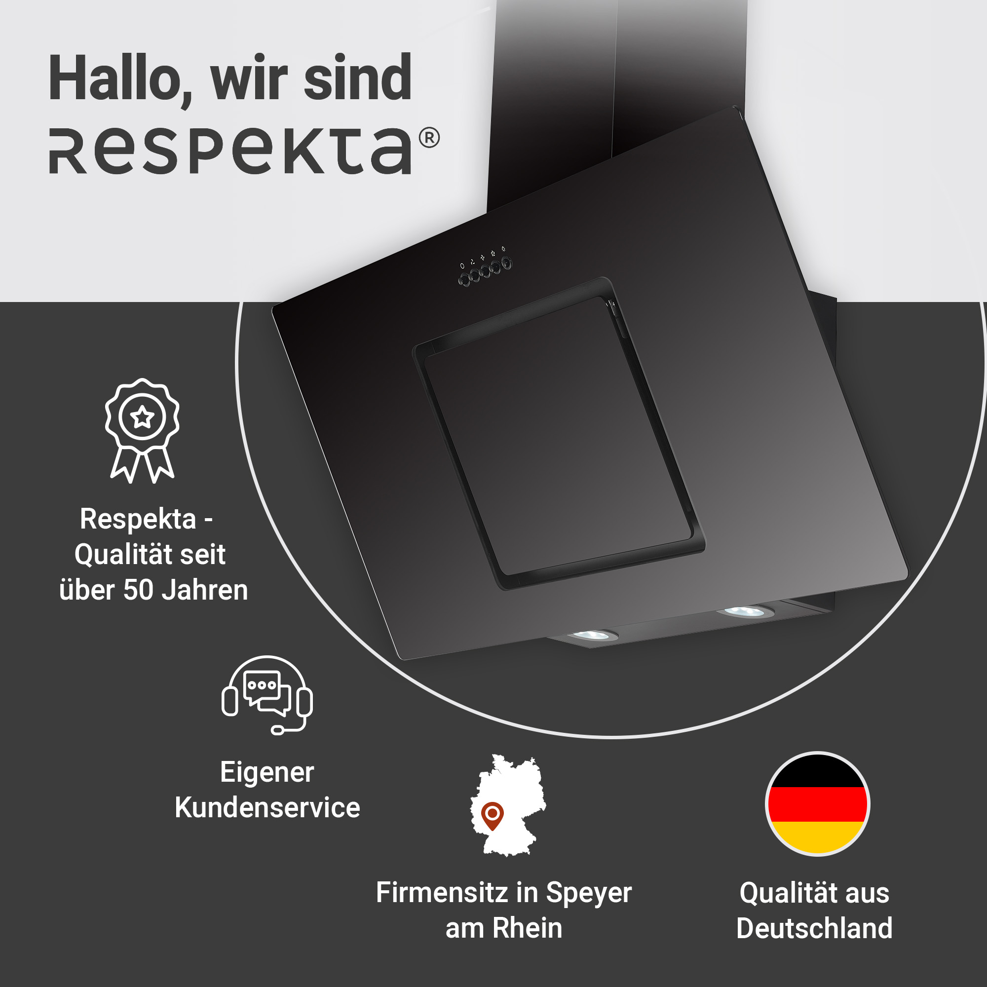 Schräghaube 'CH22010/90SBZ' Metall/Glas schwarz 90 cm