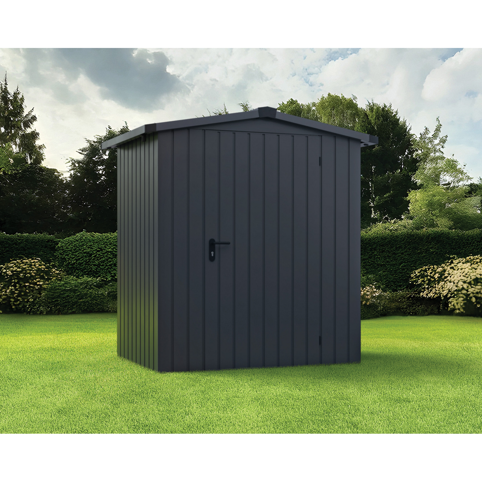 Gerätehaus 'Euroline ESD1 Trend-Sk' anthrazitgrau 189 x 133 x 199 cm, Einzeltür