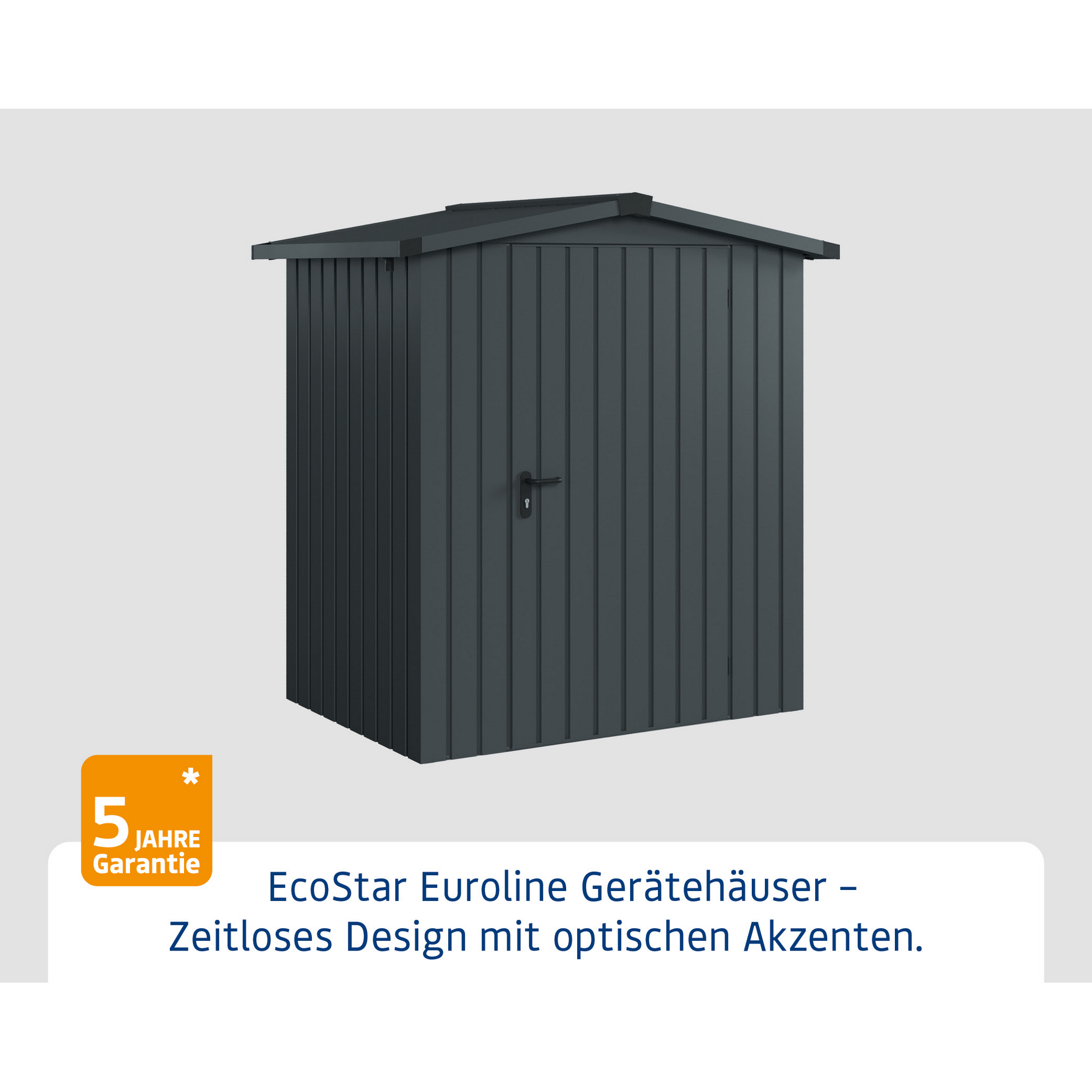 Gerätehaus 'Euroline ESD1 Trend-Sk' anthrazitgrau 189 x 133 x 199 cm, Einzeltür