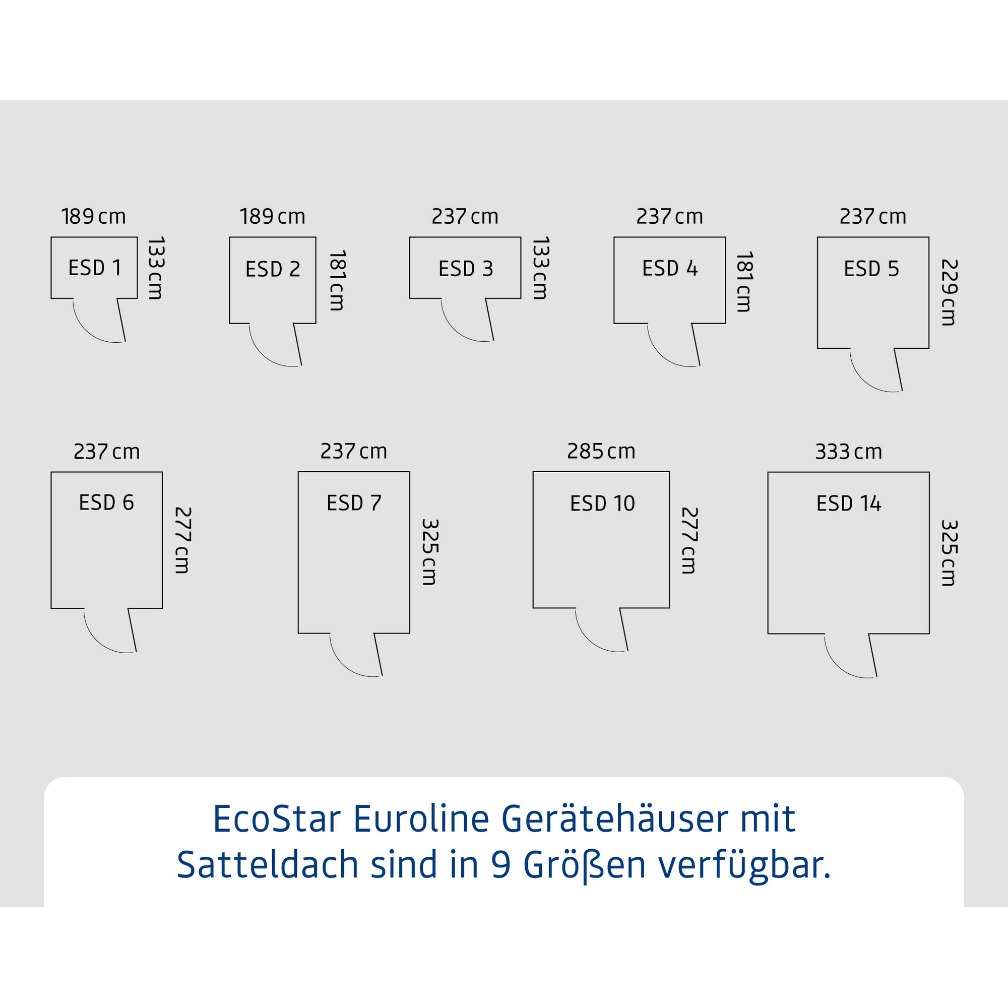 Gerätehaus 'Euroline ESD1 Trend-Sk' anthrazitgrau 189 x 133 x 199 cm, Einzeltür