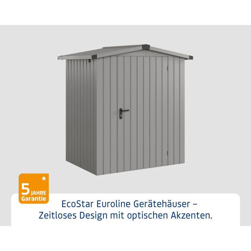 Gerätehaus 'Euroline ESD1 Trend-Sk' graualuminium 189 x 133 x 199 cm, Einzeltür