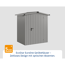 Gerätehaus 'Euroline ESD1 Trend-Sk' graualuminium 189 x 133 x 199 cm, Einzeltür