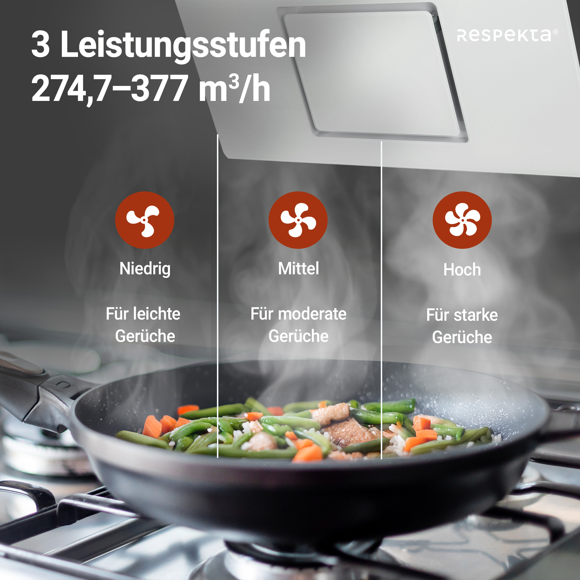 Schräghaube 'CH22010/90WBZ' Metall/Glas weiß 90 cm