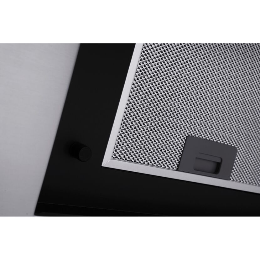 Dunstabzugshaube in Schwarz mit Metallfilter