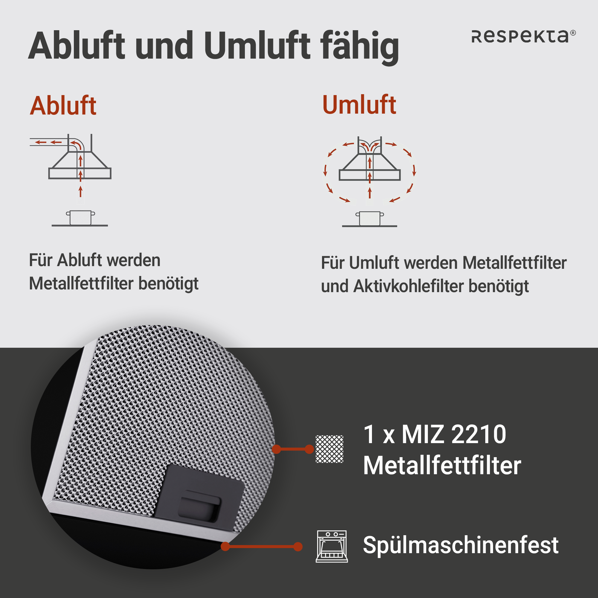 Schräghaube 'CH22020IXB' Edelstahl 60 cm