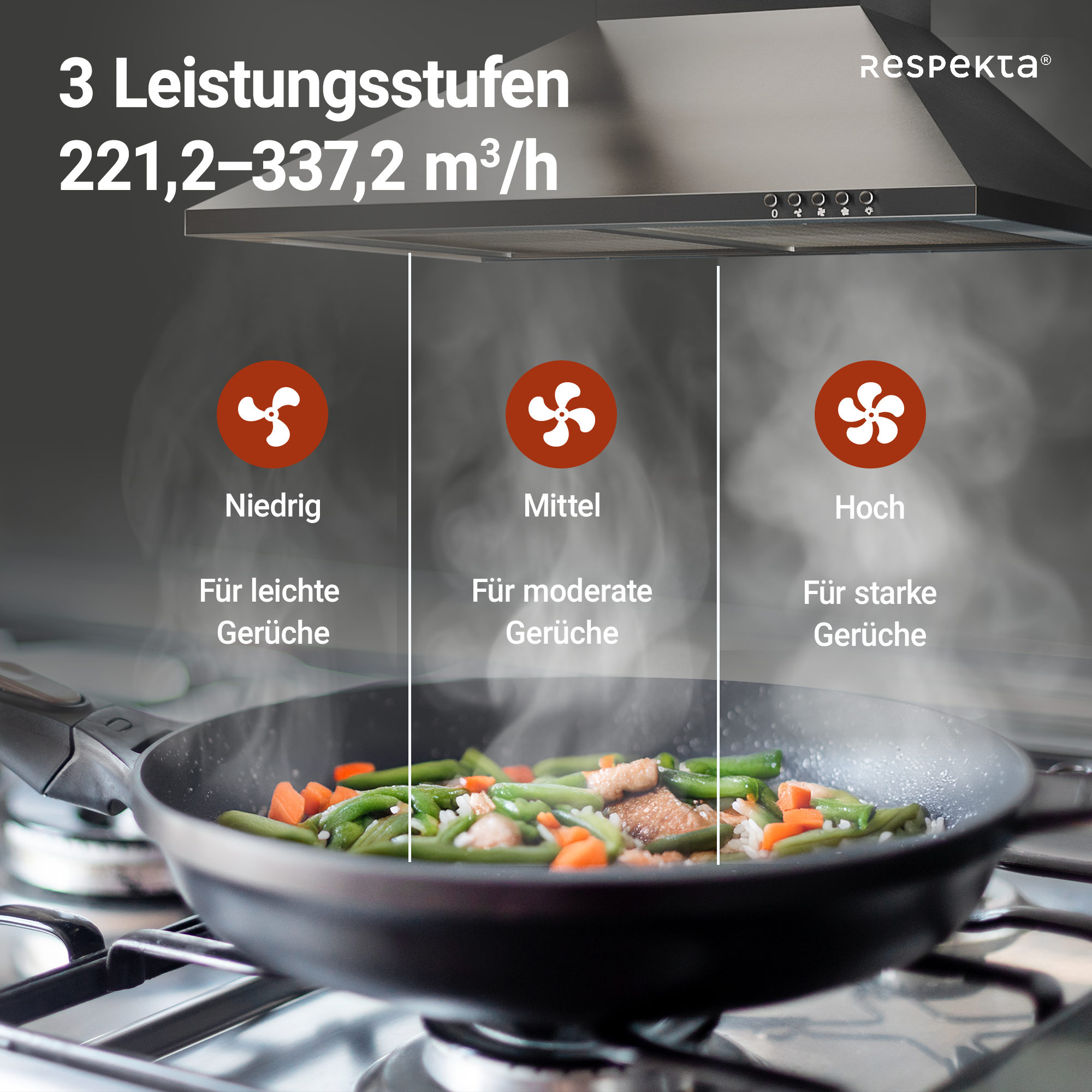 Kaminhaube 'CH22058IXB' Edelstahl 60 cm