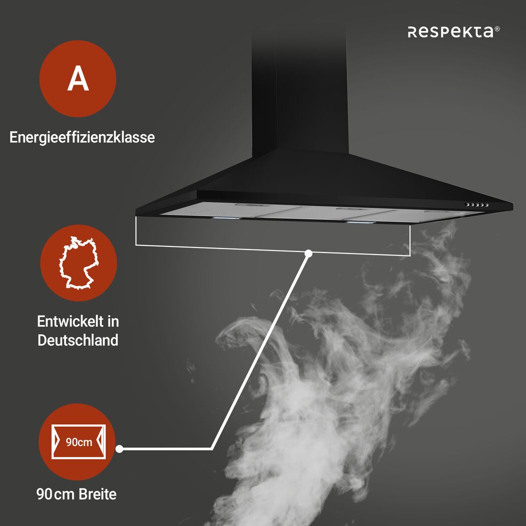 Kaminhaube 'CH22055-90S' Metall 90 cm
