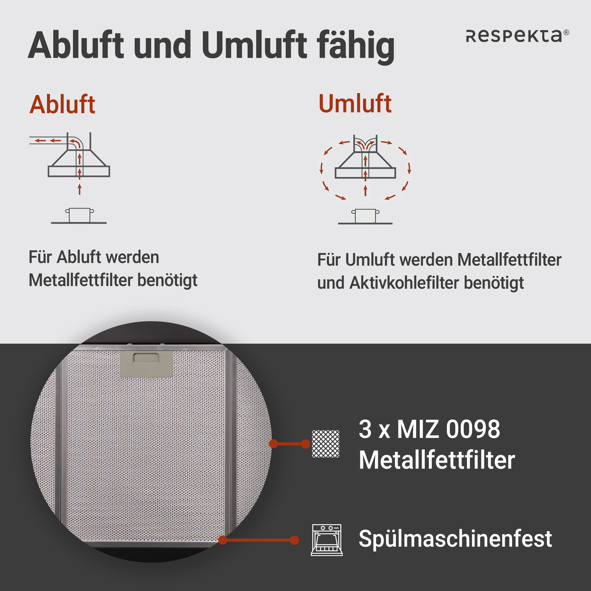 Kaminhaube 'CH22055-90S' Metall 90 cm