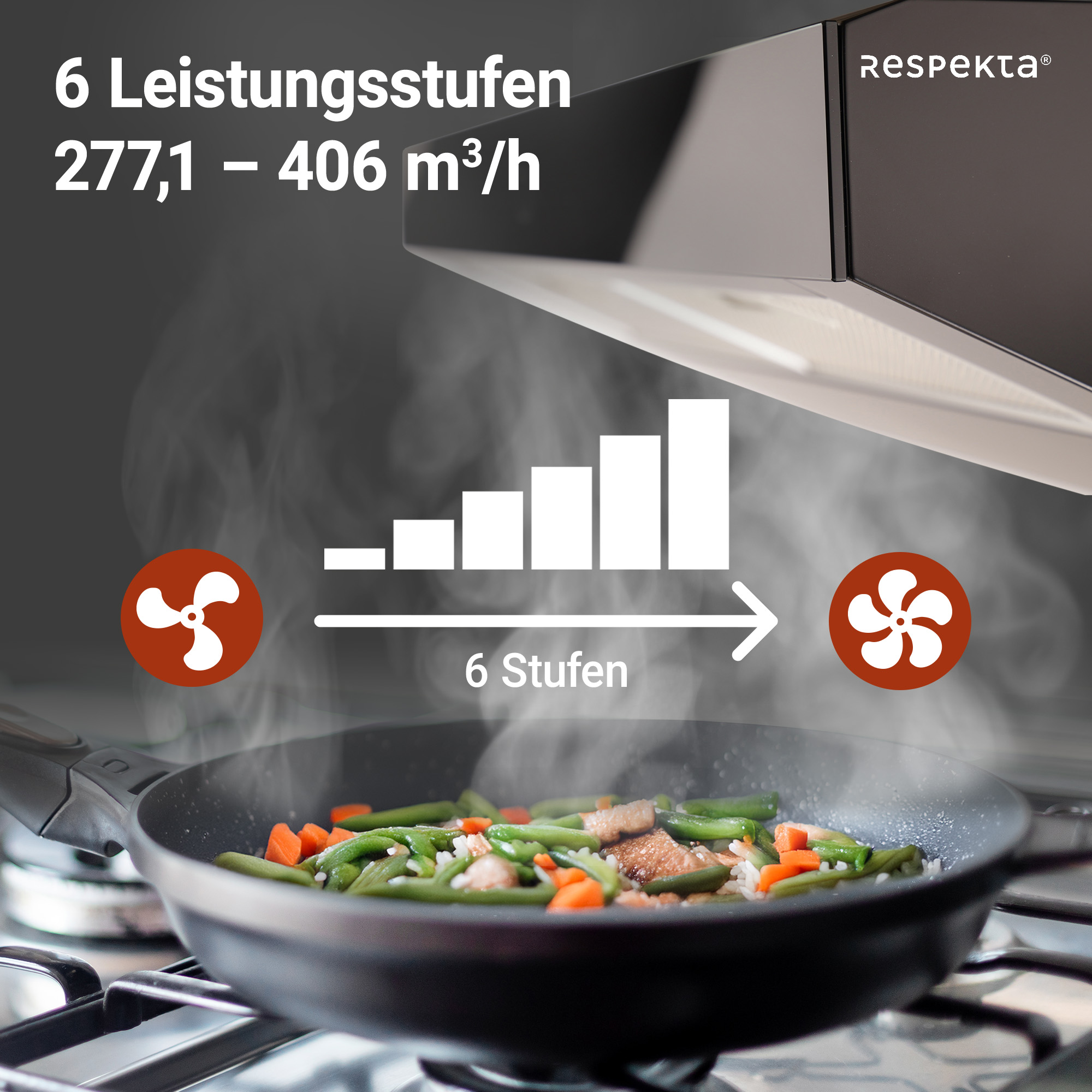 Unterbauhaube 'CH12060S-21' Edelstahl schwarz 60 cm