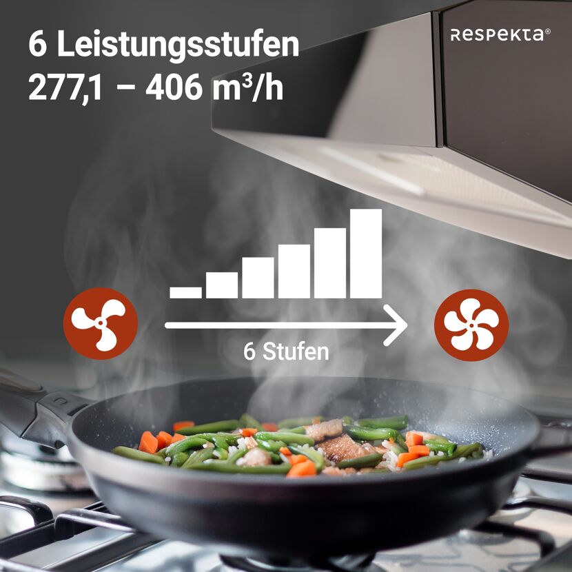 Unterbauhaube 'CH12060S-21' Edelstahl schwarz 60 cm