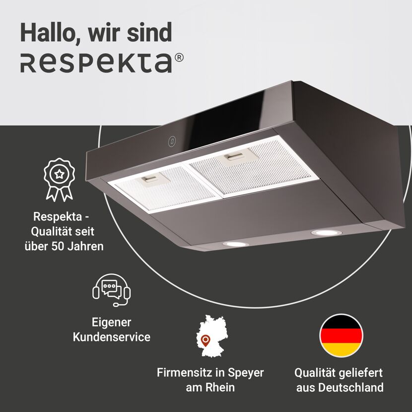 Unterbauhaube 'CH12060S-21' Edelstahl schwarz 60 cm