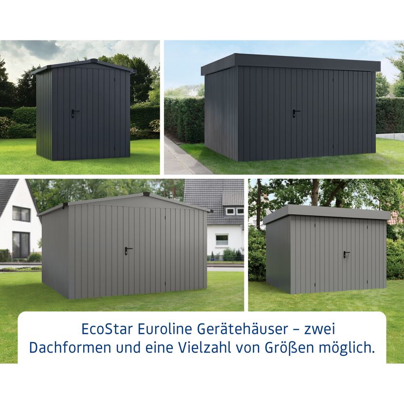 Gerätehaus 'Euroline ESD3 Trend-Sk' anthrazitgrau 237 x 133 x 203 cm, Einzeltür