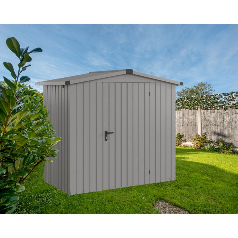 Gerätehaus 'Euroline ESD3 Trend-Sk' graualuminium 237 x 133 x 203 cm, Einzeltür