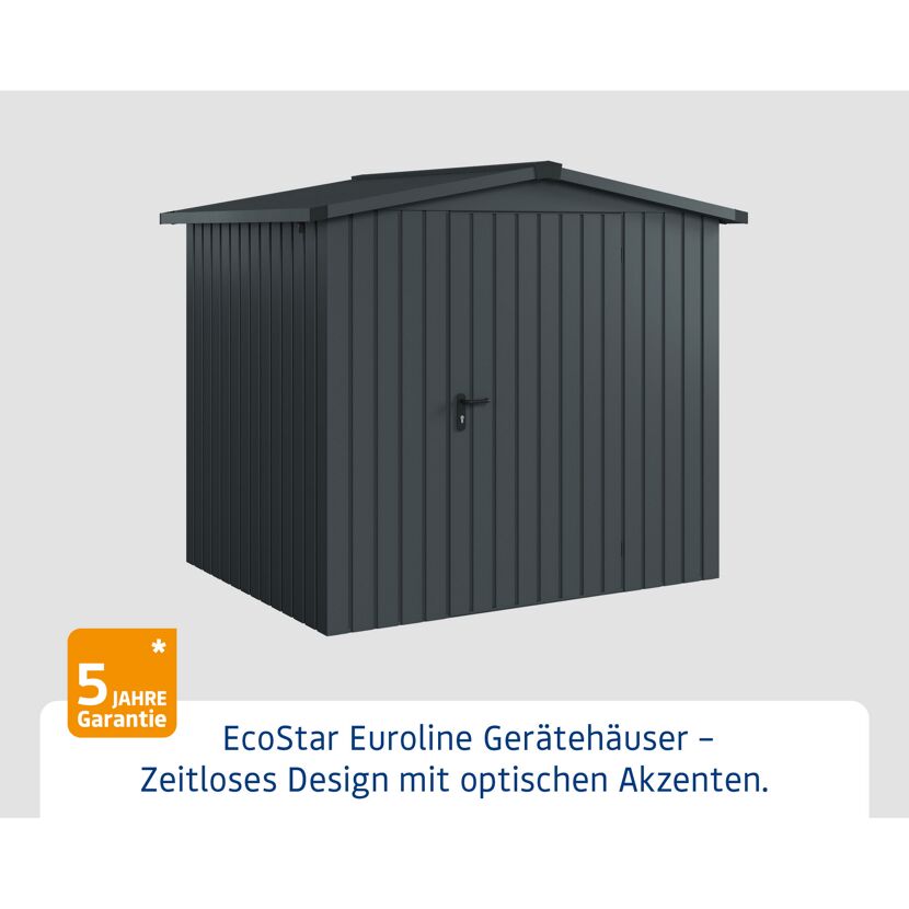 Gerätehaus 'Euroline ESD4 Trend-Sk' anthrazitgrau 214x 166 x 203 cm, Einzeltür