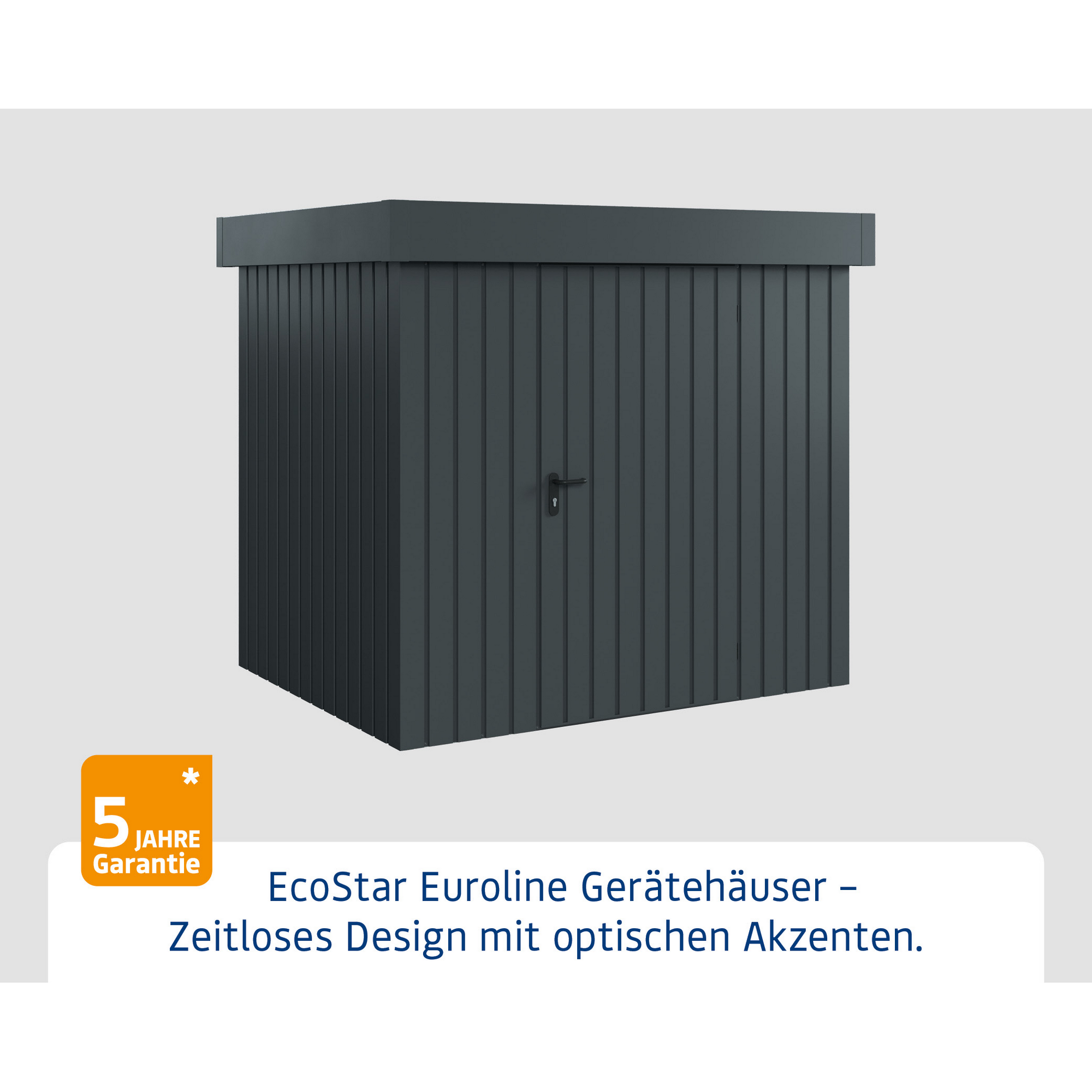 Gerätehaus 'Euroline EFD4 Trend-Sk' anthrazitgrau 229 x 181 x 203 cm, Einzeltür