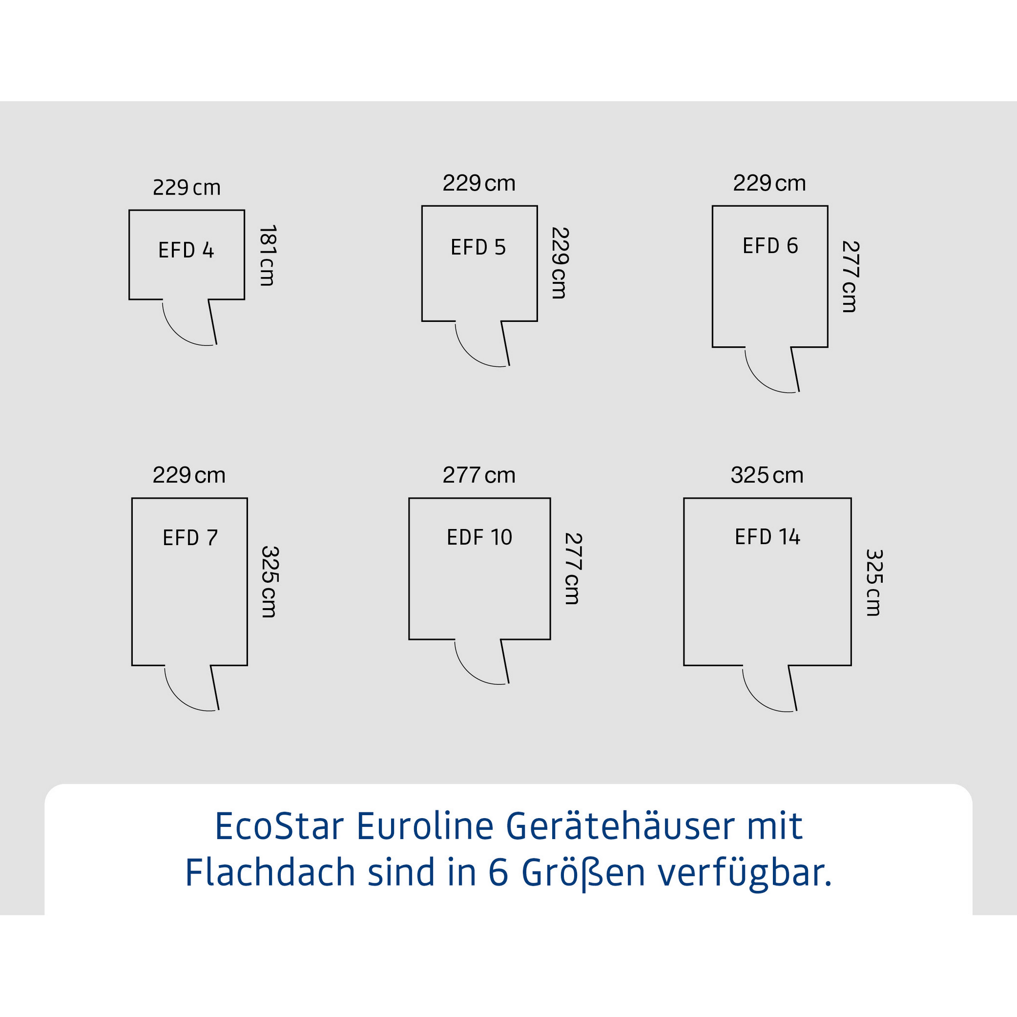 Gerätehaus 'Euroline EFD4 Trend-Sk' anthrazitgrau 229 x 181 x 203 cm, Einzeltür