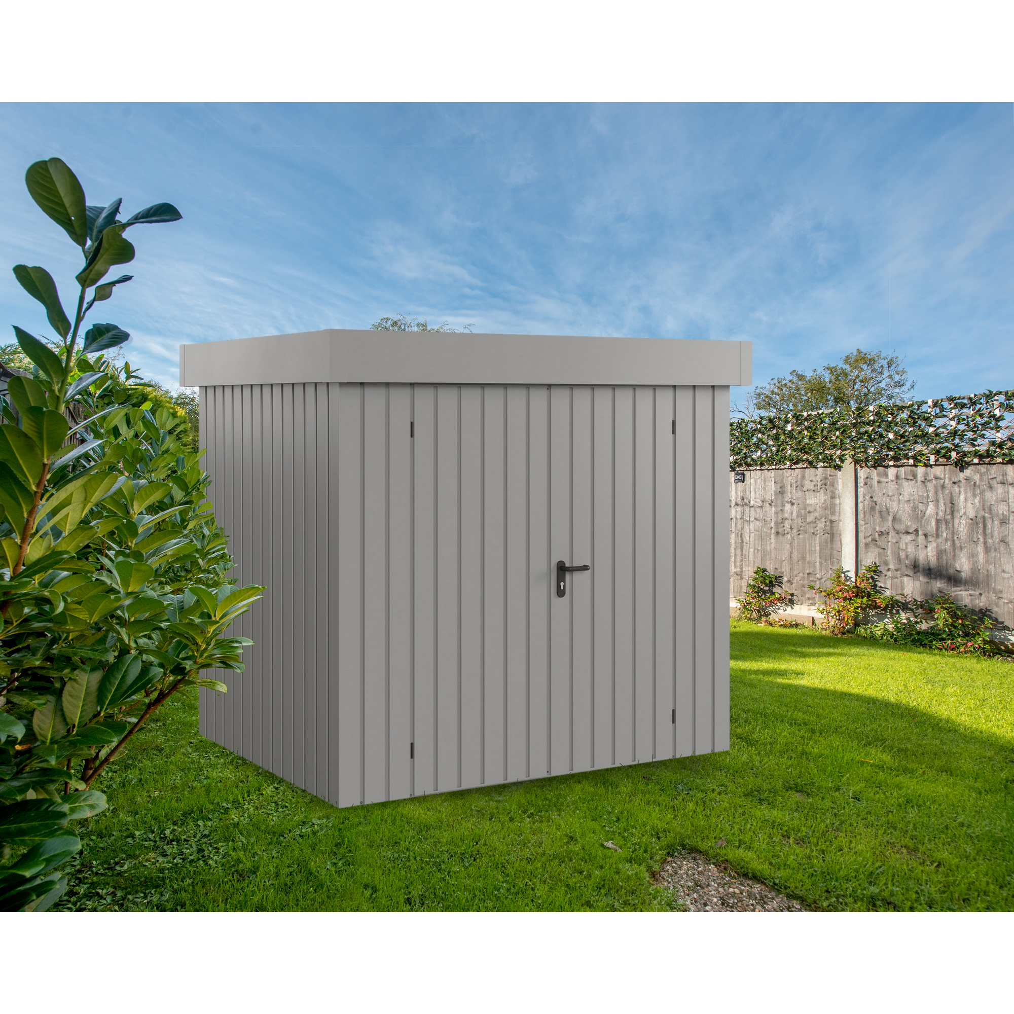 Gerätehaus 'Euroline EFD4 Trend-Sk' aluminiumgrau 229 x 181 x 203 cm, Doppeltür