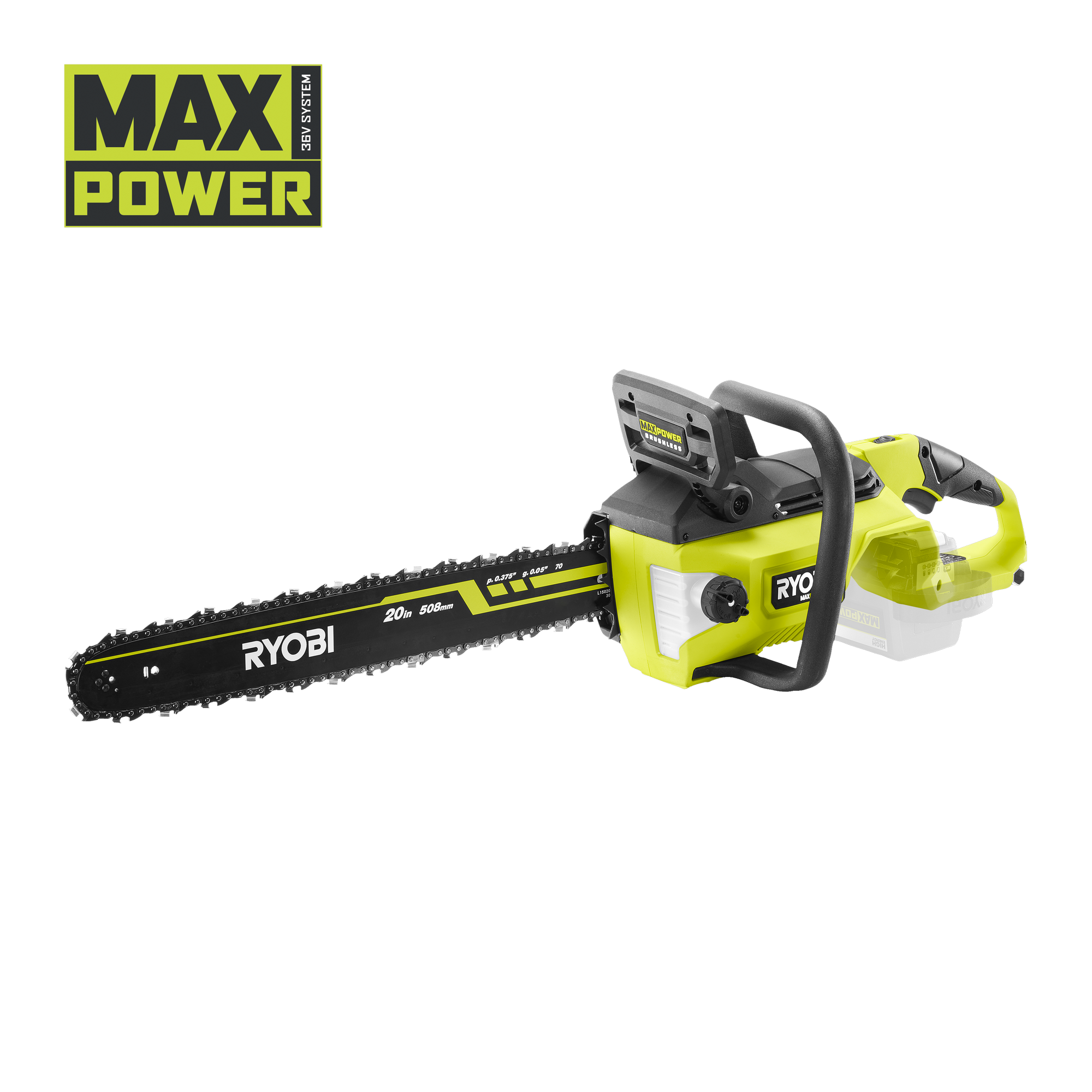 Akku-Kettensäge 'Max Power Brushless RY36CSX50A-0' 36 V Schwertlänge 50 cm ohne Akku und Ladegerät