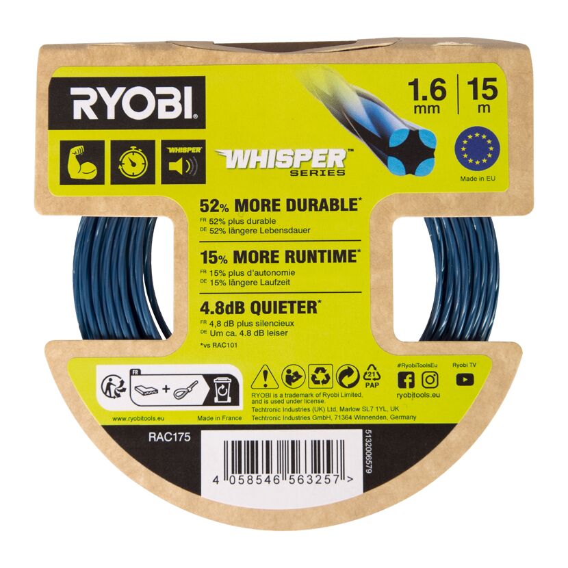 Trimmerfaden 'Whisper™ RAC175' Ø 1,6 mm x 15 m
