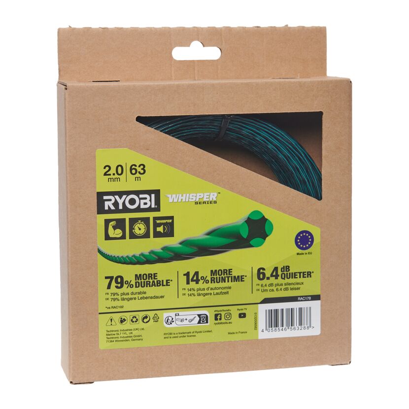 Trimmerfaden 'Whisper™ RAC178' Ø 2 mm x 63 m