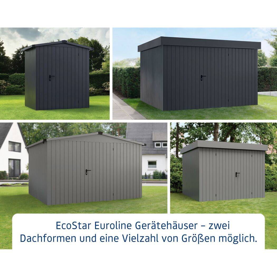 Gerätehaus 'Euroline ESD2 Trend-Sk' anthrazitgrau 189 x 181 x 199 cm, Einzeltür