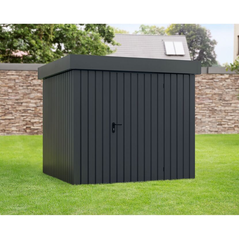 Gerätehaus 'Euroline EFD5 Trend-Sk' anthrazitgrau 229 x 229 x 203 cm, Einzeltür