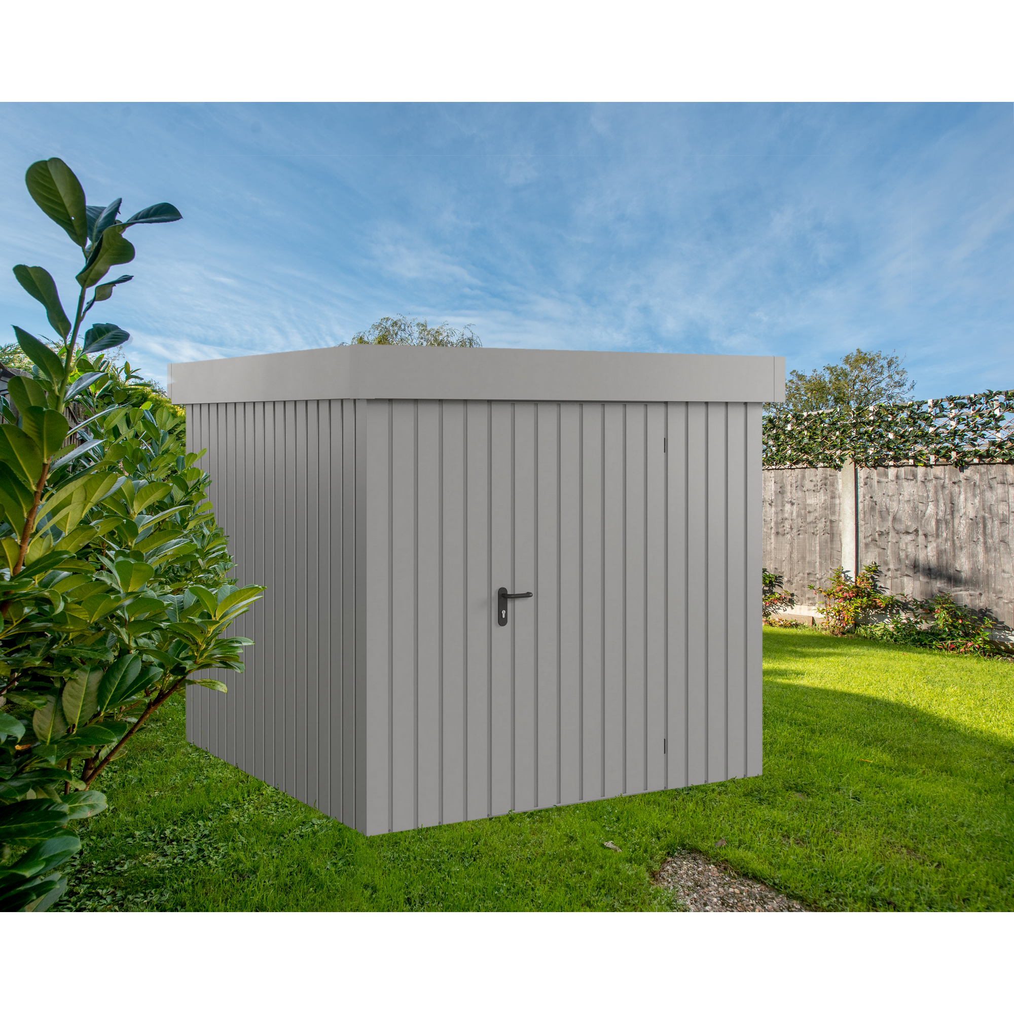 Gerätehaus 'Euroline EFD5 Trend-Sk' graualuminium 229 x 229 x 203 cm, Einzeltür