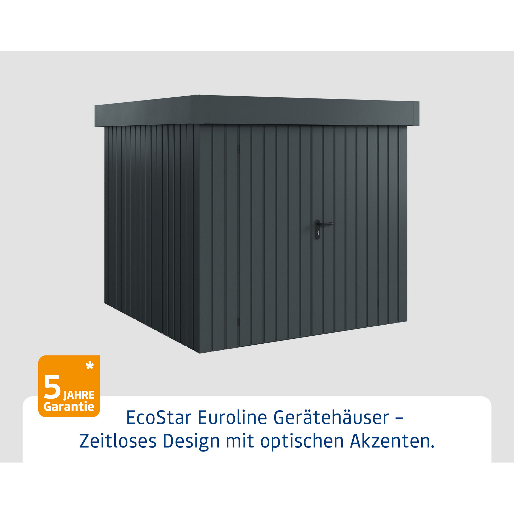 Gerätehaus 'Euroline EFD5 Trend-Sk' anthrazitgrau 229 x 229 x 203 cm, Doppeltür