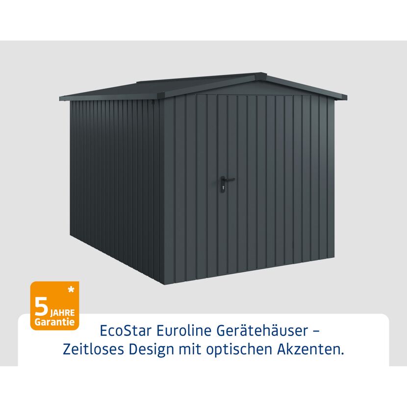 Gerätehaus 'Euroline ESD6 Trend-Sk' anthrazitgrau 237 x 277 x 203 cm, Einzeltür