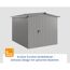 Gerätehaus 'Euroline ESD6 Trend-Sk' graualuminium 237 x 277 x 203 cm, Einzeltür
