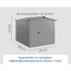 Gerätehaus 'Euroline ESD6 Trend-Sk' graualuminium 237 x 277 x 203 cm, Einzeltür