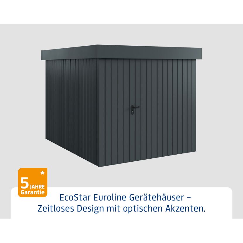 Gerätehaus 'Euroline EFD6 Trend-Sk' anthrazitgrau 229 x 277 x 203 cm, Einzeltür