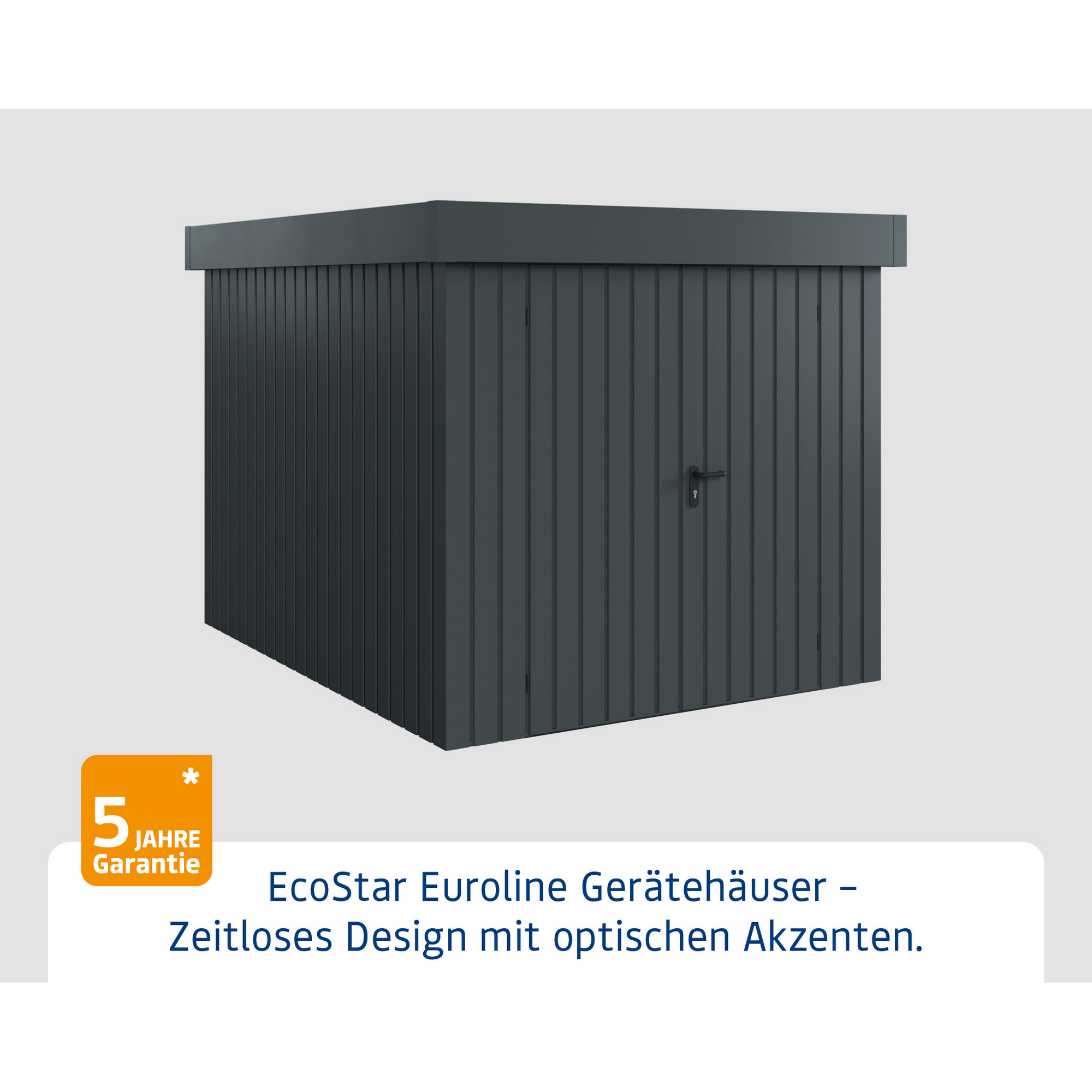 Gerätehaus 'Euroline EFD6 Trend-Sk' anthrazitgrau 229 x 277 x 203 cm, Doppeltür
