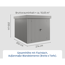 Gerätehaus 'Euroline EFD6 Trend-Sk' graualuminium 229 x 277 x 203 cm, Doppeltür