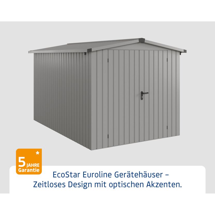 Gerätehaus 'Euroline ESD7 Trend-Sk' graualuminium 237 x 325 x 203 cm, Doppeltür