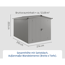 Gerätehaus 'Euroline ESD7 Trend-Sk' graualuminium 237 x 325 x 203 cm, Doppeltür