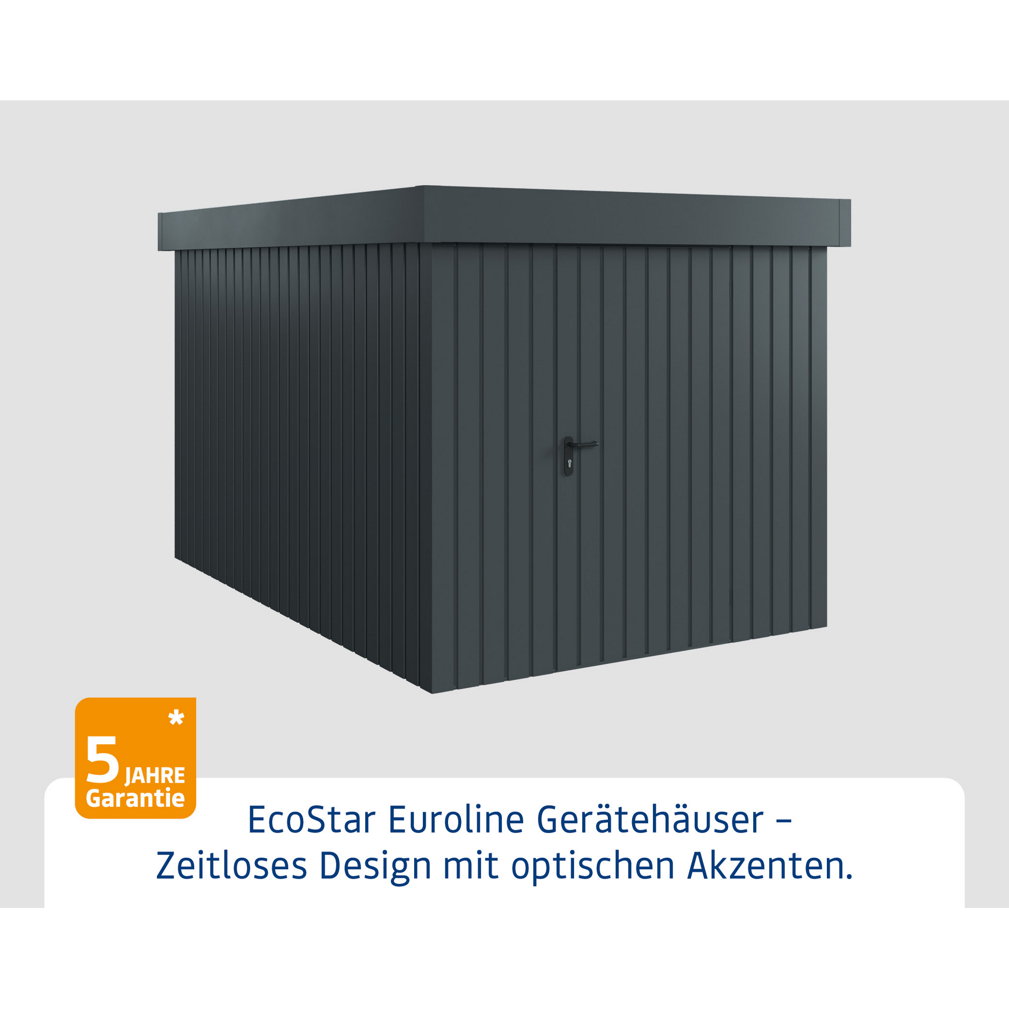 Gerätehaus 'Euroline EFD7 Trend-Sk' anthrazitgrau 229 x 325 x 203 cm, Einzeltür