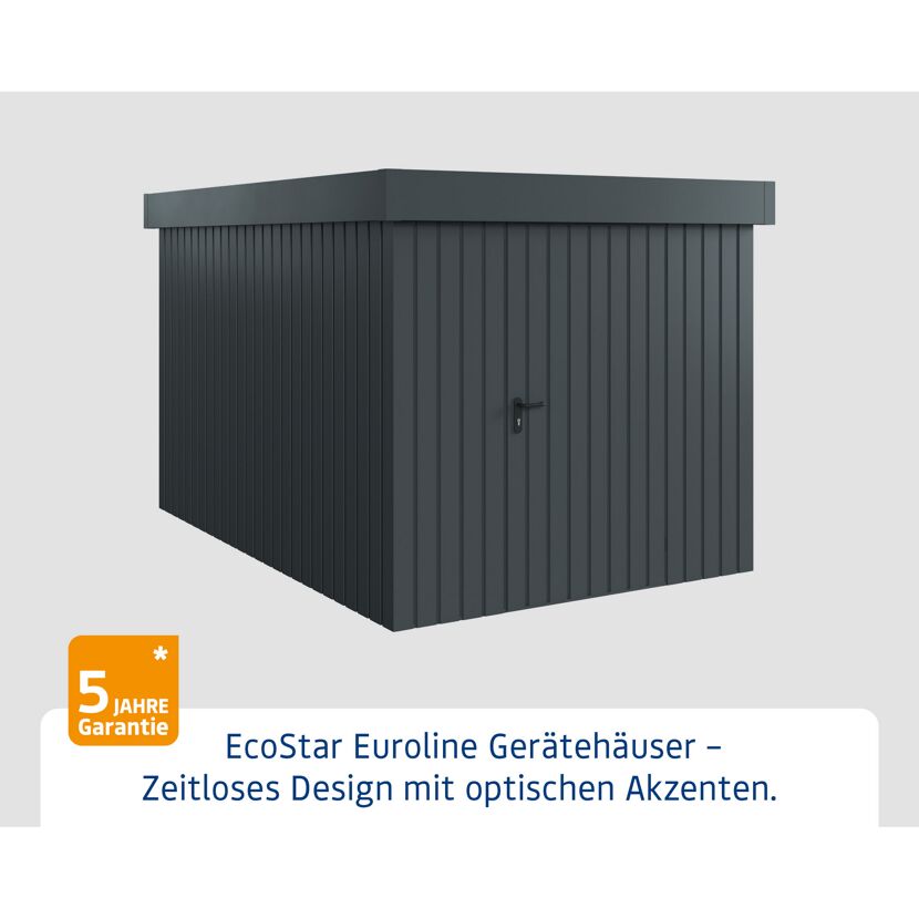 Gerätehaus 'Euroline EFD7 Trend-Sk' anthrazitgrau 229 x 325 x 203 cm, Einzeltür