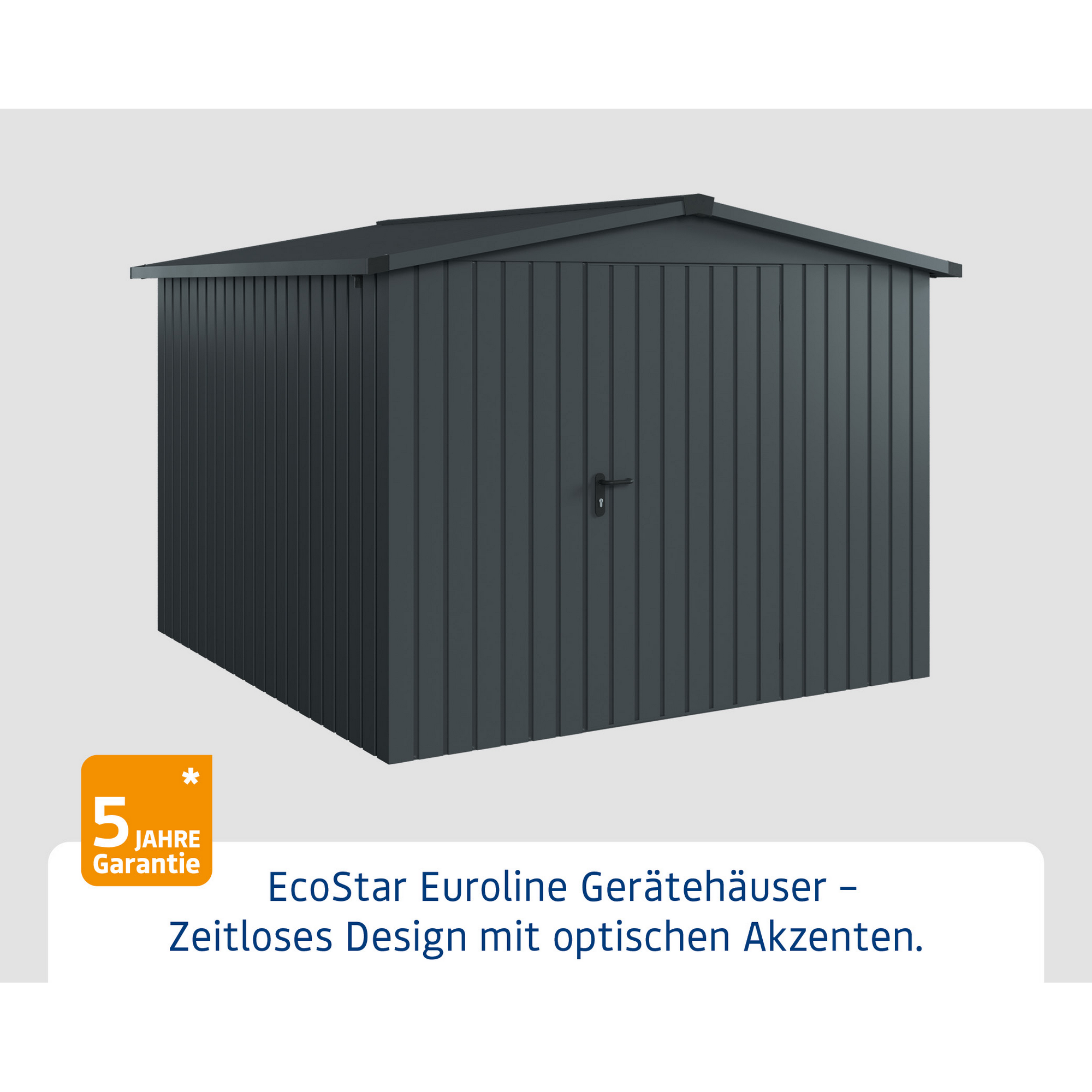 Gerätehaus 'Euroline ESD10 Trend-Sk' anthrazitgrau 285 x 277 x 207 cm, Einzeltür