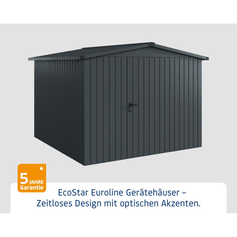 Gerätehaus 'Euroline ESD10 Trend-Sk' anthrazitgrau 285 x 277 x 207 cm, Einzeltür