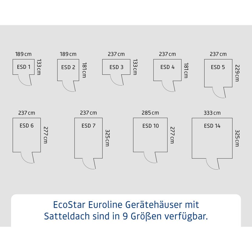 Gerätehaus 'Euroline ESD10 Trend-Sk' anthrazitgrau 285 x 277 x 207 cm, Einzeltür